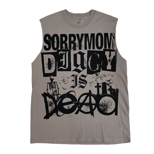 1/1 SORRYMOM X DIGGYISDEAD TANK TEE - Grey/Black