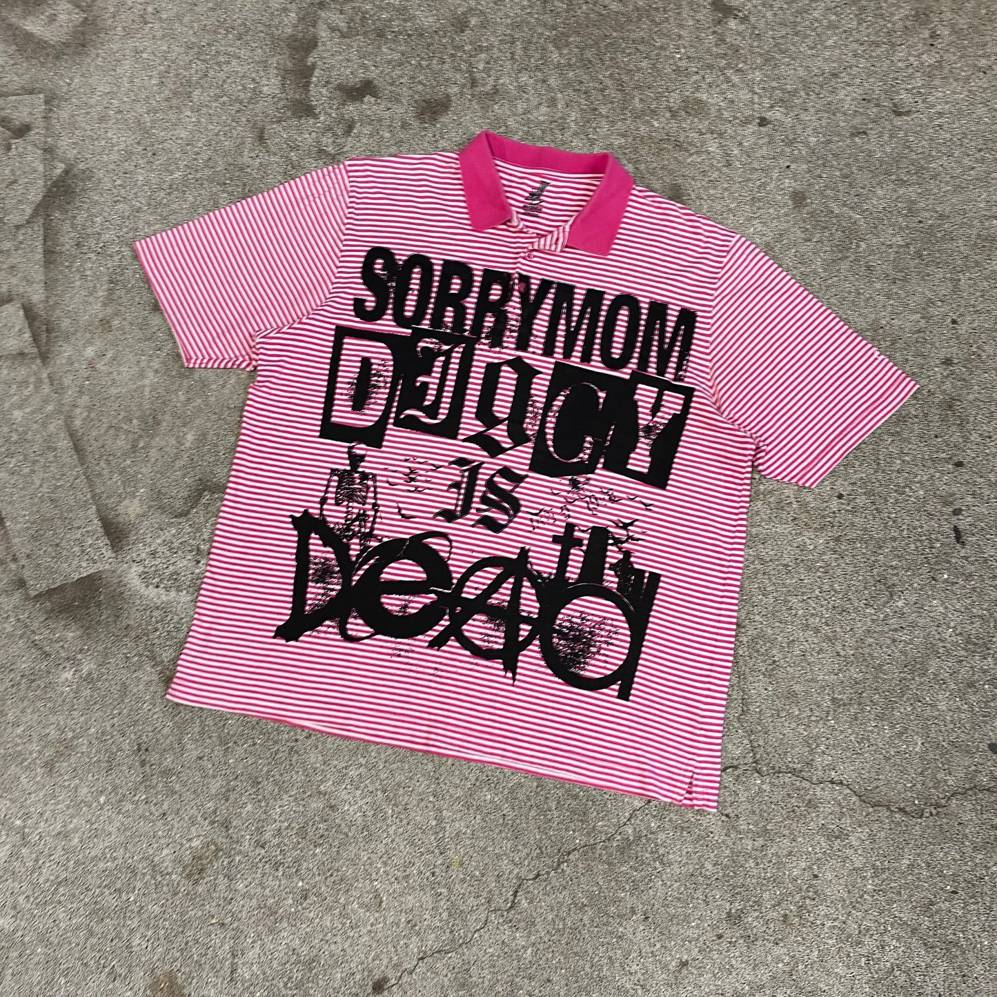 1/1 SORRYMOM X DIGGYISDEAD POLO - Pink/Black