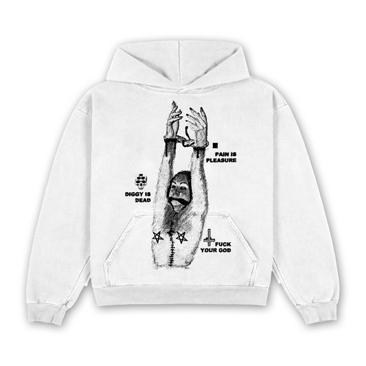 BONDAGE HOODIE GOTHLUVME X DID - WHITE
