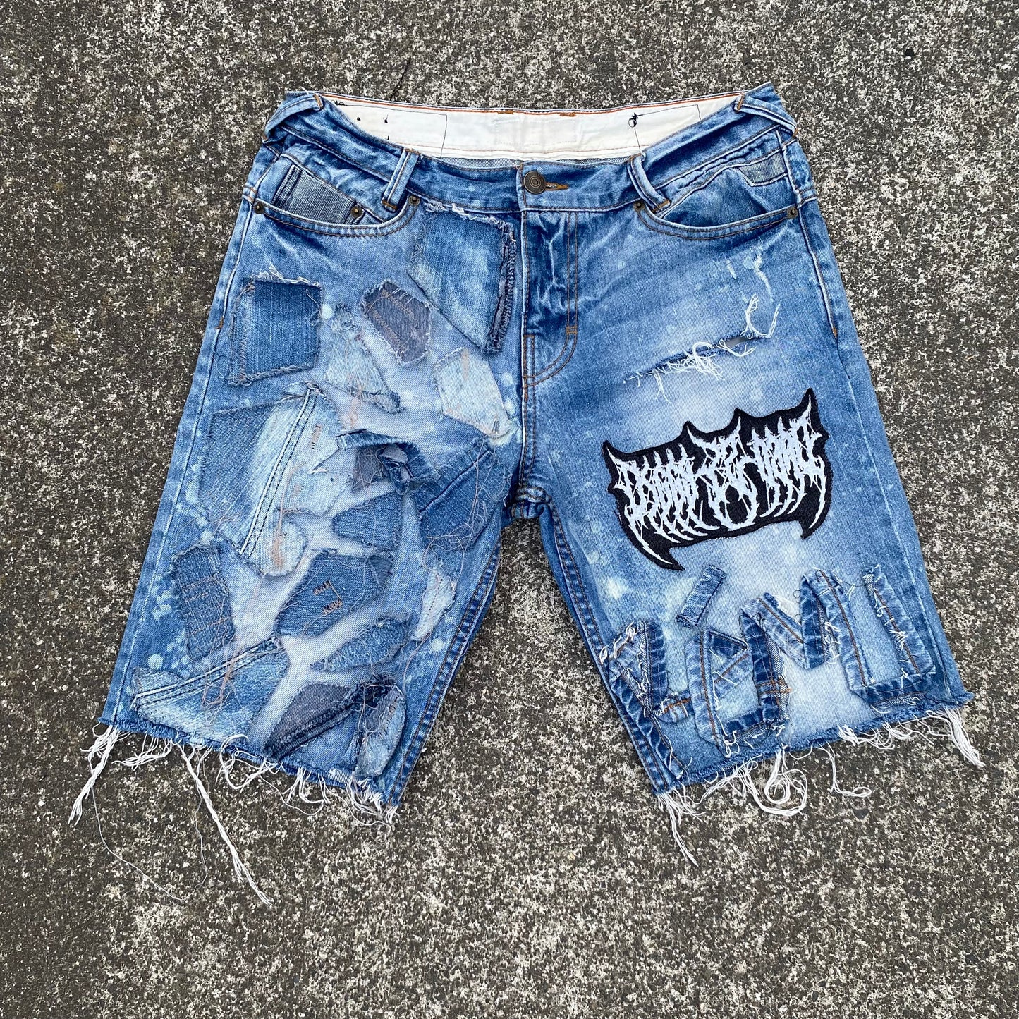 1/1 ‘Denim Graveyard’ DID X PEMI Jean Shorts - 32X34