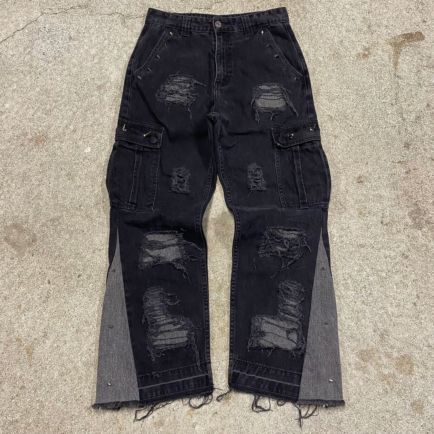 1/1 “It was a GreyDay” Distressed Cargo Jeans - 28x30