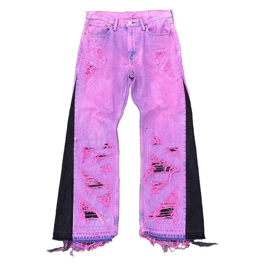 1/1 ‘PINK HEARTS’ Flared Jeans - 32X32