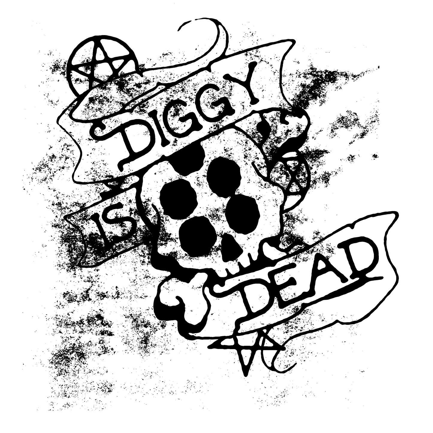 ‘STATIC SKULL’ TANK TEE - Black