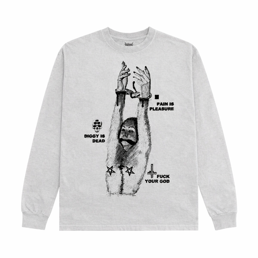 BONDAGE L/S TEE GOTHLUVME X DID- WHITE