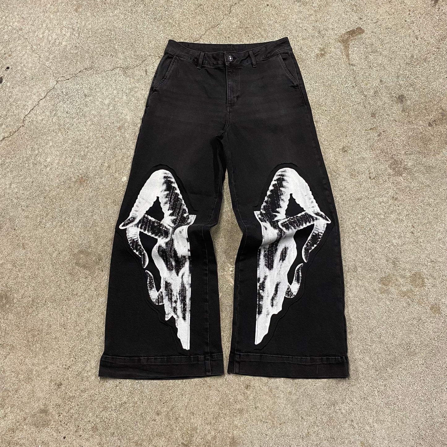 1/1 Goat Skull Wide Jeans - 34x34