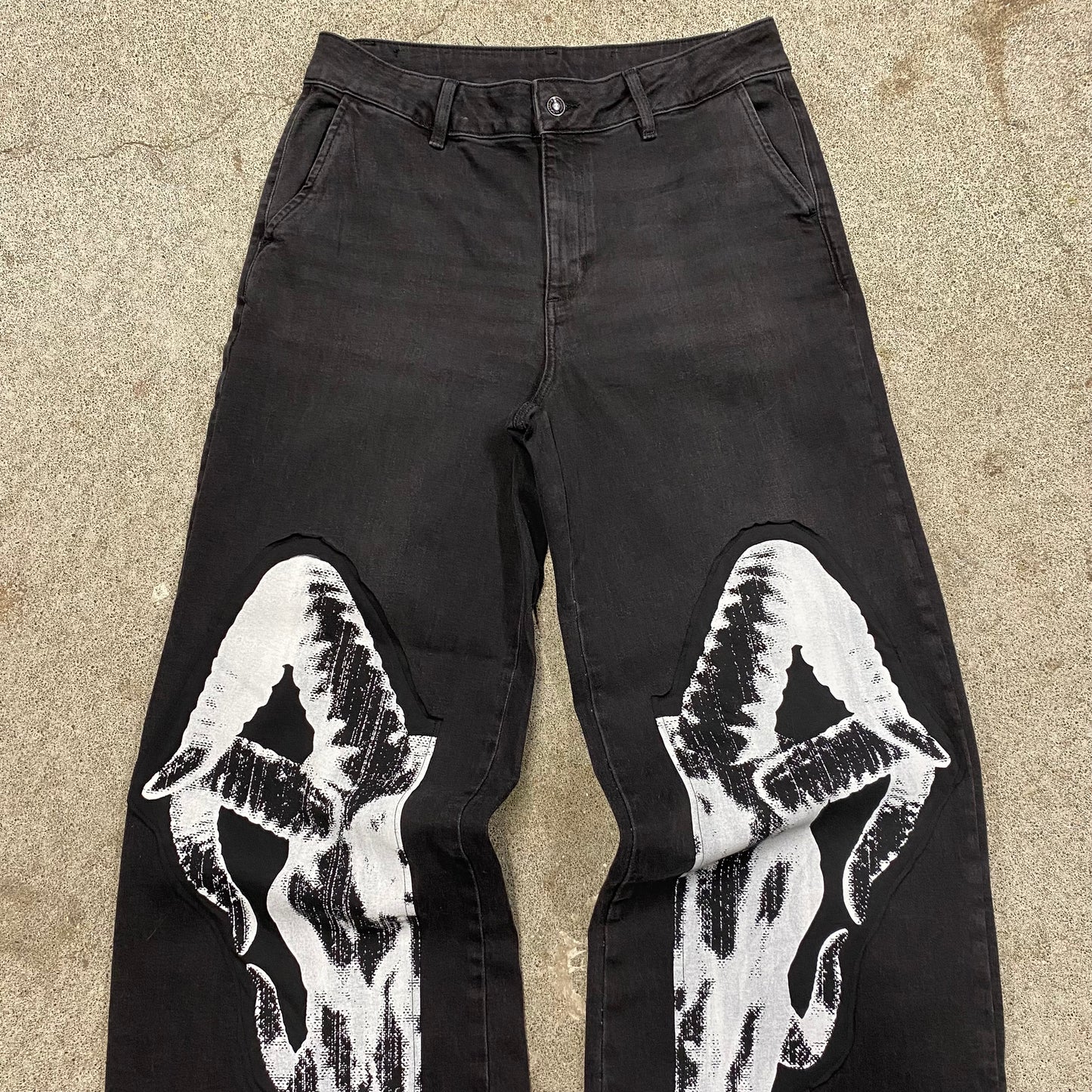 1/1 Goat Skull Wide Jeans - 34x34