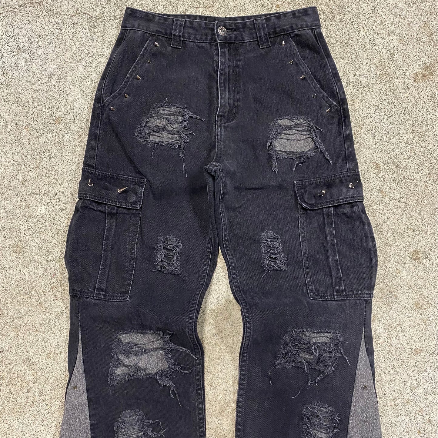 1/1 “It was a GreyDay” Distressed Cargo Jeans - 28x30