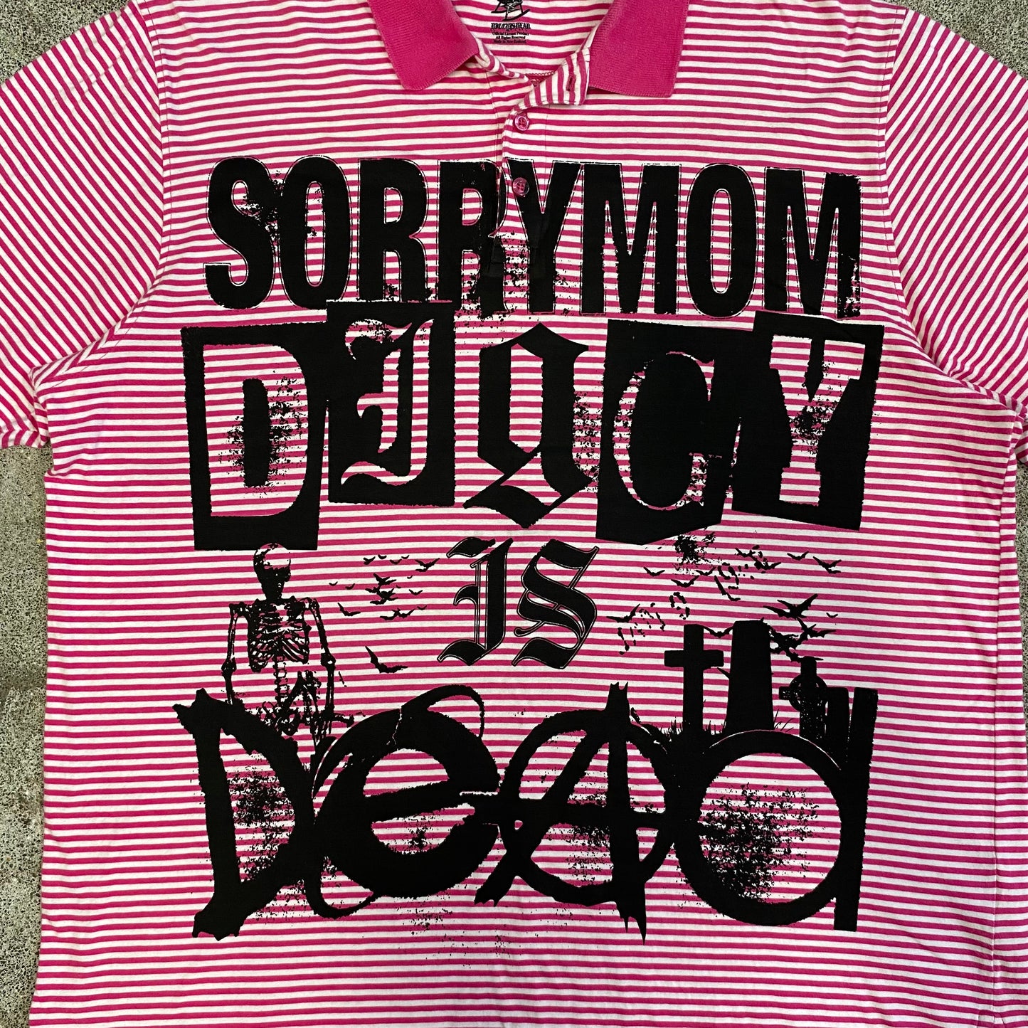 1/1 SORRYMOM X DIGGYISDEAD POLO - Pink/Black