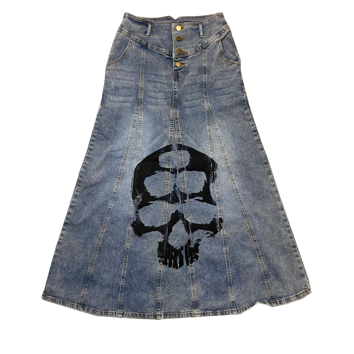 1/1 DiggyisDead Skull Denim Skirt - M