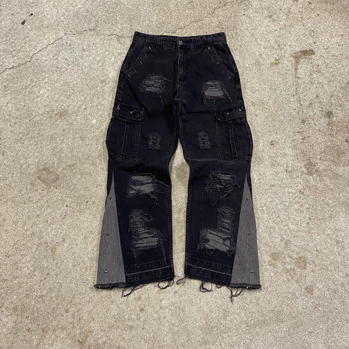 1/1 “It was a GreyDay” Distressed Cargo Jeans - 28x30