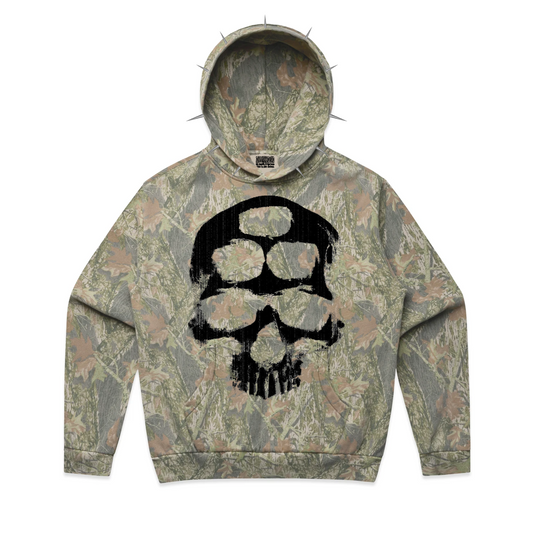 Spiked SKULL Hoodie - Camo