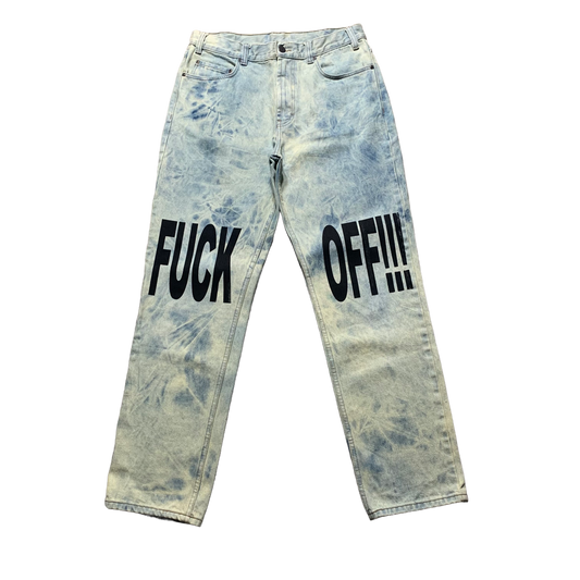 1/1 FUCK OFF!!! Jeans Bleached