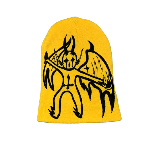 Bad Angel Doubled sided print Beanie Yellow