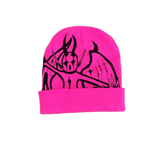 Bad Angel Doubled sided print Beanie Pink